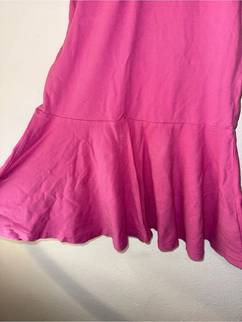 Ralph Lauren Hot Pink Polo Shirt Dress with Embroidered Pony